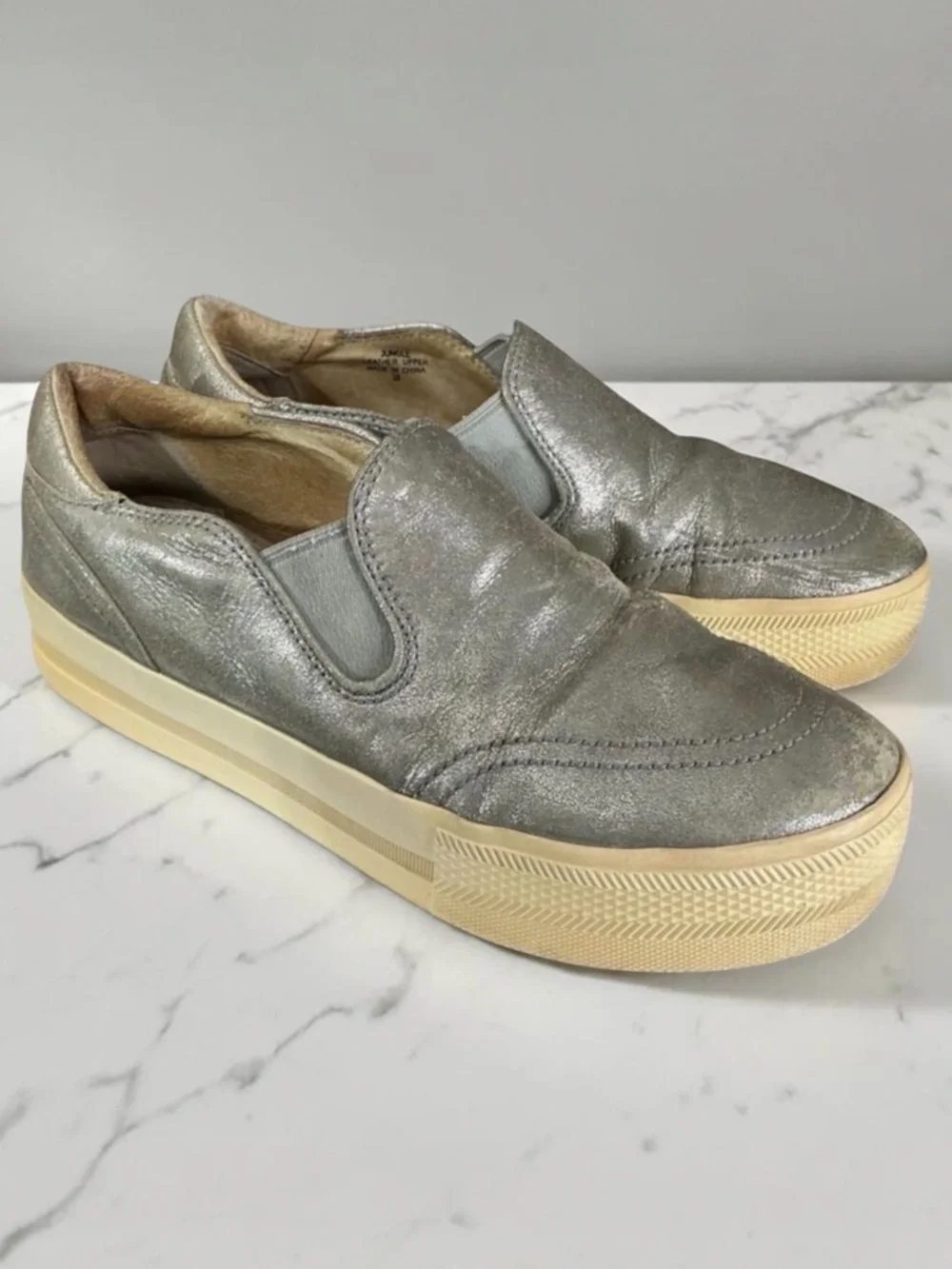Ash Silver Suede Jungle Loafers Sneakers